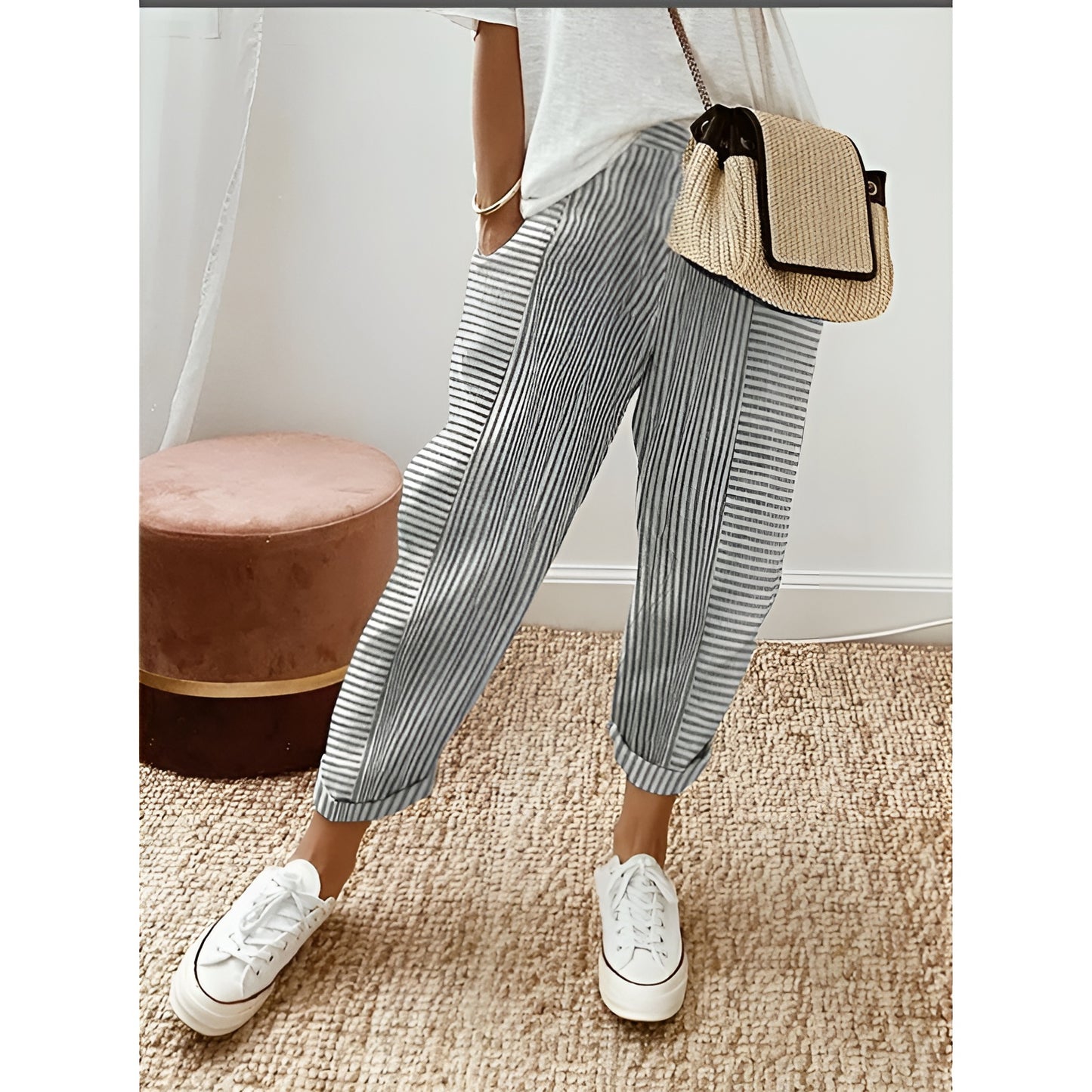 TF ~ CASUAL STRIPED COTTON PANTS