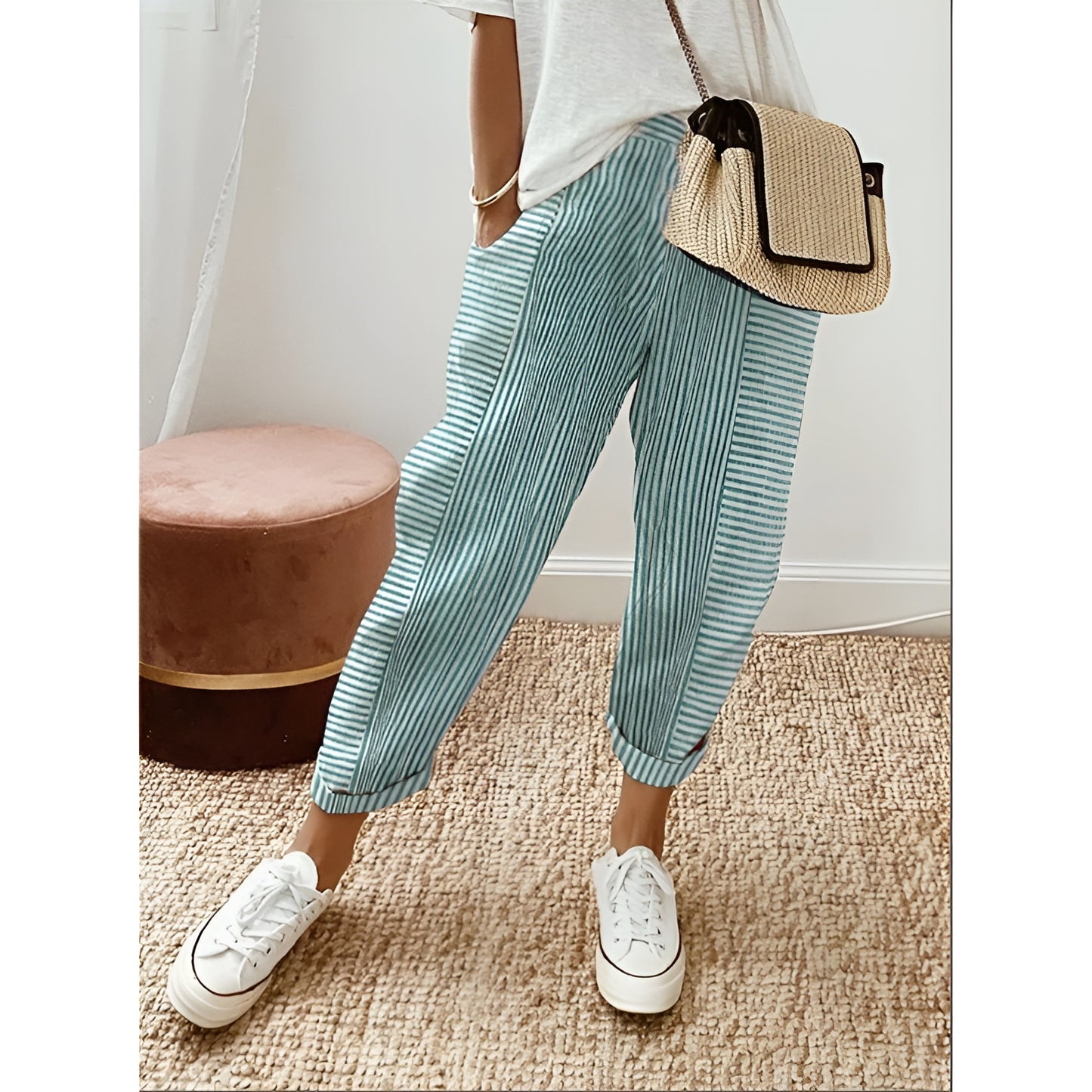 TF ~ CASUAL STRIPED COTTON PANTS