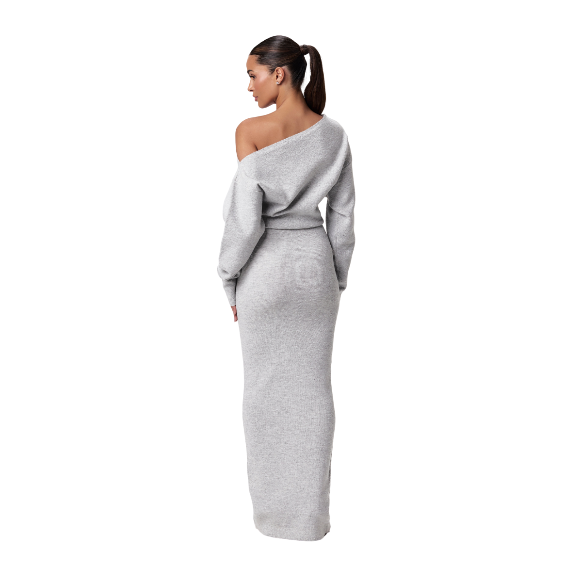 TF ~ KNIT-OFF-SHOULDER MAXI DRESS