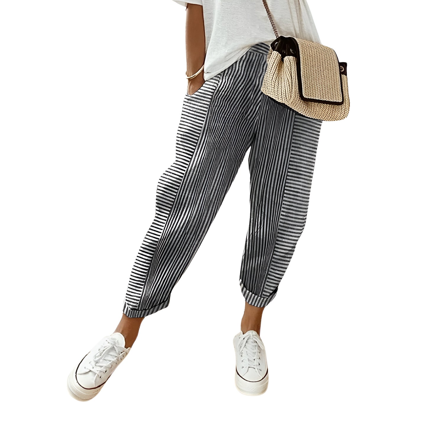 TF ~ CASUAL STRIPED COTTON PANTS