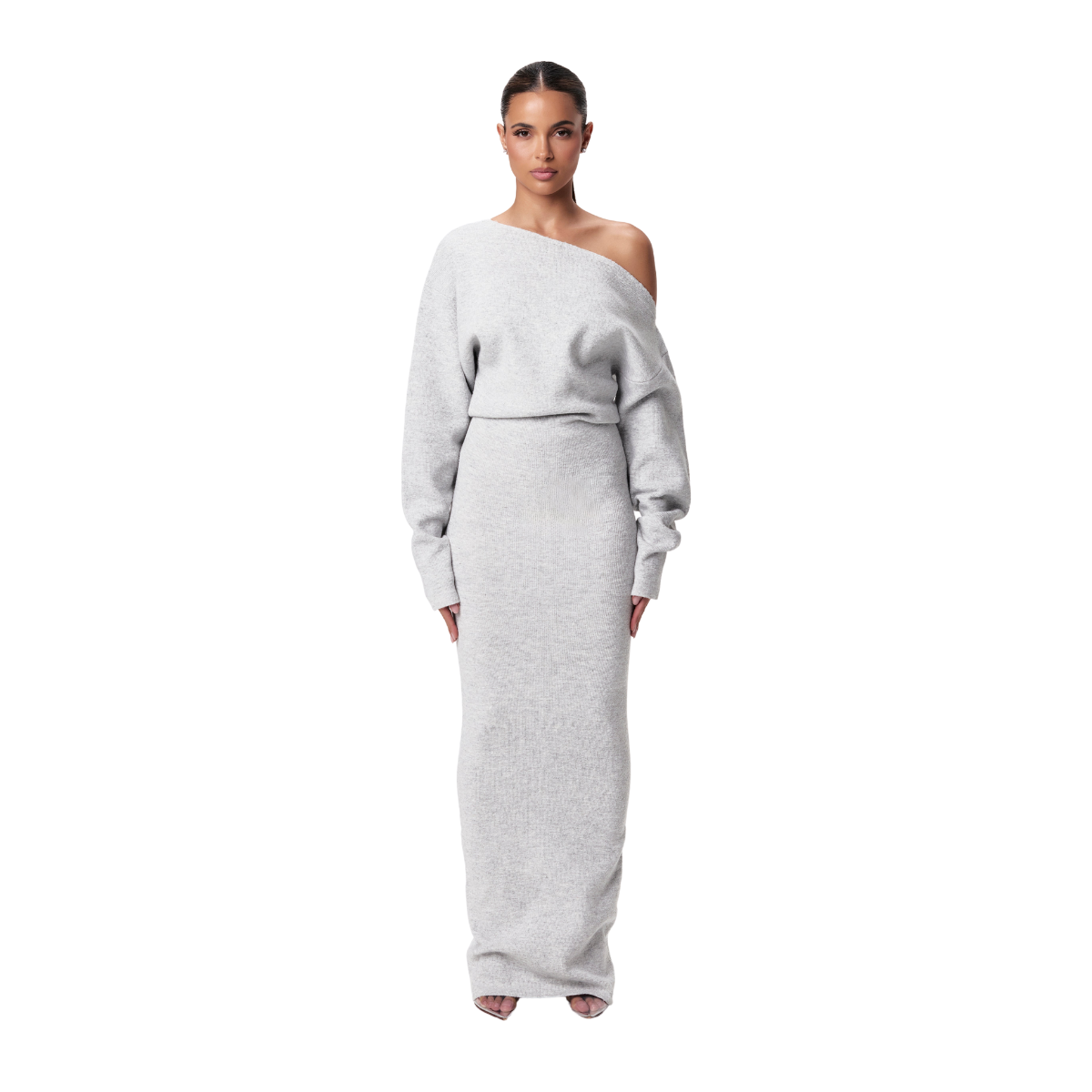 TF ~ KNIT-OFF-SHOULDER MAXI DRESS